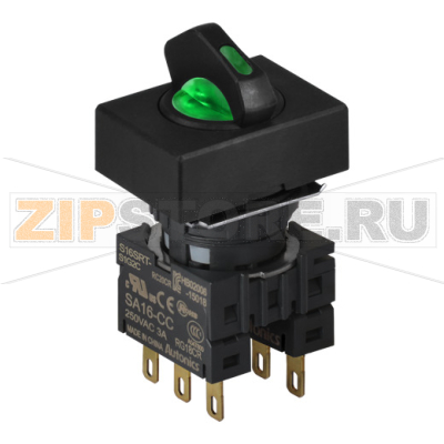 Переключатель селекторный, Ø отверстия: 16 мм Autonics S16SRT-S6G2C 
