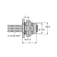 Разъем панельный Turck FKFDW4.54-0.5