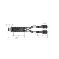Разветвитель 2-х канальный Turck VBRS4.4-2PKG3Z-0.6/0.6/TEL