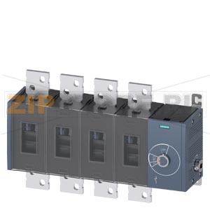 ВЫКЛЮЧАТЕЛЬ-РАЗЪЕДИНИТЕЛЬ 1000A, ТР.5, 4-ПОЛ БОК.УПР. СПРАВА БАЗ.БЛОК БЕЗ РУЧКИ ПЛОСКИЕ КЛЕММЫ Siemens 3KD5044-0RE40-0 