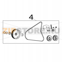 Rewind drive system (includes pulleys and belt for all dpi) Zebra ZT600