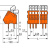 PCB terminal block; push-button; 0.5 mm; Pin spacing 2.54 mm; 16-pole; CAGE CLAMP®; 0,50 mm; orange Wago 233-516 - PCB terminal block; push-button; 0.5 mm; Pin spacing 2.54 mm; 16-pole; CAGE CLAMP®; 0,50 mm; orange Wago 233-516