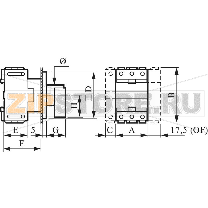 Переключатель кулачковый 25 А, 1x90°, 1 шт Baco BA174002 
