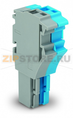 1-проводниковая розетка; 2,5 мм; 2-пол.; 2,50 mm; синие/серые Wago 2022-102/000-038 