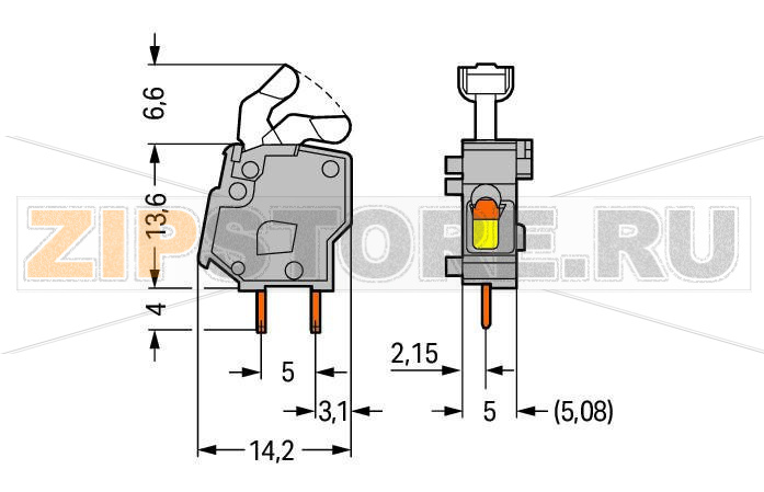 Stackable PCB terminal block; push-button; 2.5 mm; Pin spacing 5/5.08 mm; 1-pole; suitable for Ex-e applications; CAGE CLAMP®; commoning option; 2,50 mm; light gray Wago 257-843/999-950 Модульные клеммы с технологией CAGE CLAMP®, с нажимной кнопкойУстановите шаг контактов в мм или дюймах либо сжав клеммные колодки плотнее, либо разделяя ихИдеальны для монтажа в полевых условиях благодаря простоте использования при помощи нажимных кнопокУдобный монтаж без использования инструментов...