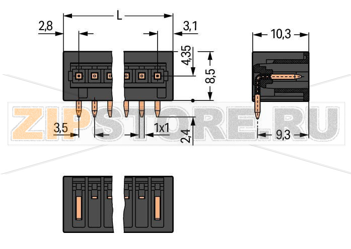 MCS MINI Вилка под пайку THR; 1.0 x 1.0 mm solder pin; угловые; 100% защита от неправильного подсоединения; Шаг контактов 3,5 мм; 8-пол.; черные Wago 734-168/105-604 Вилки для пайки оплавлением припоя для поверхностного монтажаДоступны в ленте на бобине для автоматической сборкиОптимальная теплопроницаемость благодаря дизайну корпуса контакта обеспечивает более низкие температуры пайки100% защита от неправильного подсоединенияВозможны варианты кодировки...