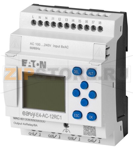 Реле управления, easyE4, 100–240 В перем. тока, 110–220 В пост. тока Eaton EASY-E4-AC-12RC1 
