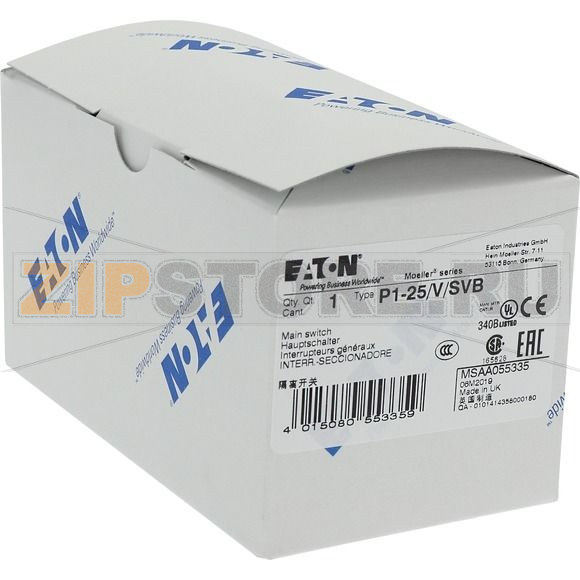 Выключатели главные, P1, 25 A, 3-полюсн Eaton P1-25/V/SVB 