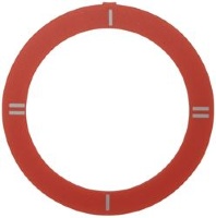 ПРИЛЕПЛЯЕМЫЙ ВЫПУКЛЫЙ ДИСК, КРАСНЫЙ, I-II-I-II