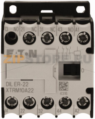 Реле вспомогательное 3А, 48В (DC), контакты 2НО+2НЗ, AC-15 Eaton DILER-22-G(48VDC) 