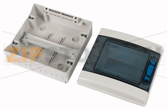 Шкаф навесной IP65, 1 ряд 8 модулей УФ-стойкий поликарбонат, N/PE клеммы Eaton IKA-1/8-ST-UV 