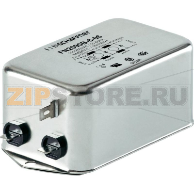 Фильтр 20 А, 1 фаза, 250 В/AC, 2.7 мГн, 113.5x57.5x45.4 мм, 1 шт Schaffner FN2090-20-06 