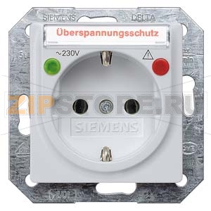 DELTA I-SYSTEM АЛЮМИНЕВЫЙ МЕТАЛЛИК РОЗЕТКА SCHUKO 10/16А 250В  С ЗАЩИТОЙ ОТ ПЕРЕНАПРЯЖЕНИЙ, ФУНКЦИОНАЛЬНЫМИ ИНДИКАТОРАМИ И ПОЛЕМ ДЛЯ НАДПИСИ ЭЛ.-МЕХ.ЧАСТЬ Siemens 5UB1936 