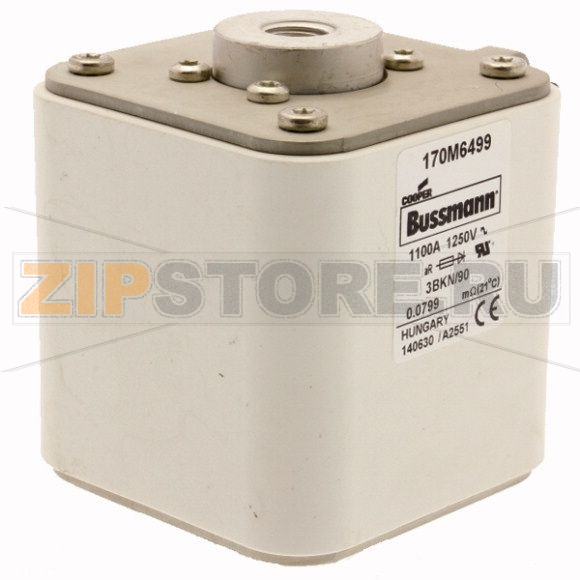 Предохранитель, 900 A, AC 1250 В, 200 кА, size 3, 76x92x91 мм, aR, IEC UL Eaton FUSE 900A 1250 