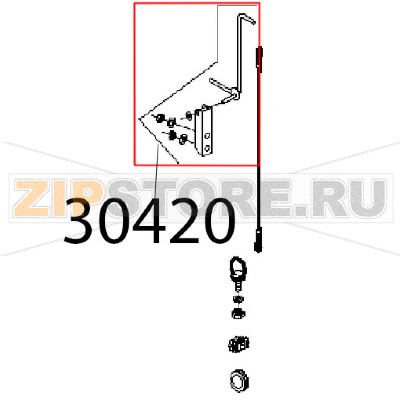 Assieme staffa gancio di sicurezza Angelo Po KD130EAT Assieme staffa gancio di sicurezza Angelo Po KD130EATЗапчасть на деталировке под номером: 30420