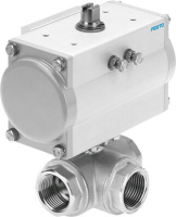 Кран шаровой с приводом Festo VZBM-A-11/4"-RP-25-F-3L-B2-PA40