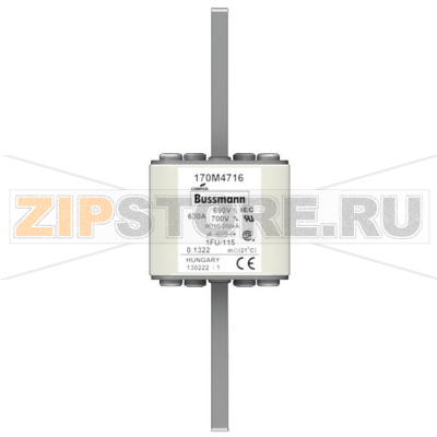 Предохранитель, 630 A, AC 690 В, 200 кА, size 1, 53x69x136 мм, aR, IEC UL Eaton FUSE 630A 690V 