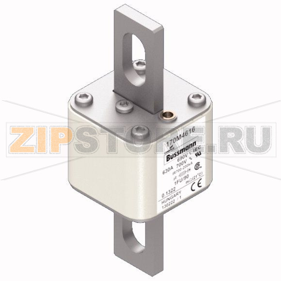 Предохранитель, 630 A, AC 690 В, 200 кА, size 1, 53x69x136 мм, aR, IEC UL Eaton FUSE 630A 690V 