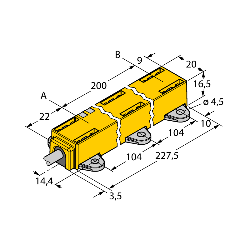 Индуктивный датчик линейного перемещения Turck LI200P1-Q17LM1-LIU5X2 