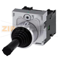 Координатный соединитель, 22 мм, форма: круглая, глянцевый металл, цвет: черный, 2 положения переключателя, с вертикальной фиксацией, без механической блокировки, в положении O, с держателем, 1 НО, 1 НО, винтовой зажим, с нанесением надписи лазером, надпи