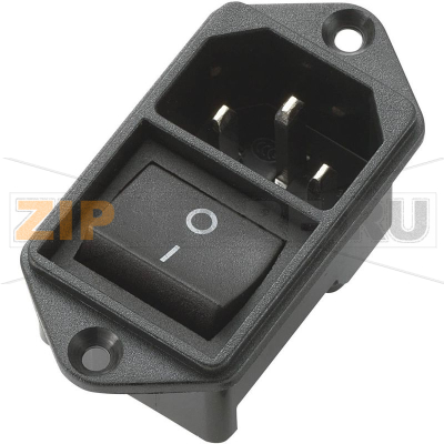 Розетка с выключателем 10 А, IEC C14, черная, 1 шт TRU Components 719253 