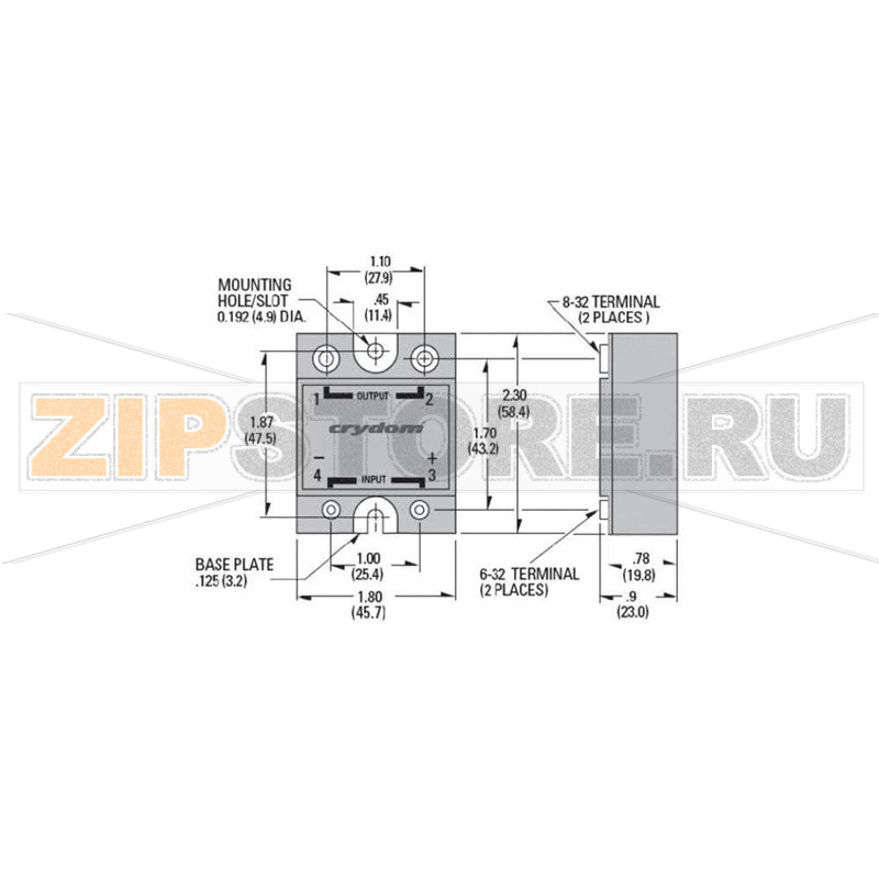 Реле твердотельное 90 А, 660 В/AC, 1 шт Crydom H12WD4890 
