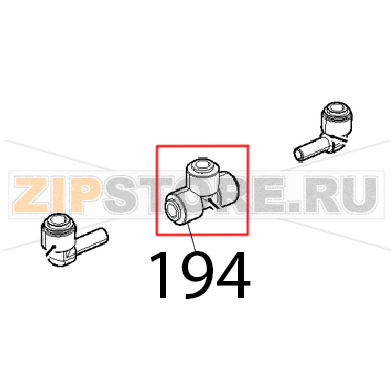 Raccordo intermedio &quot;T&quot; tubo Ø: 8 Unox XBC 615EG Raccordo intermedio "T" tubo Ø: 8 Unox XBC 615EGЗапчасть на деталировке под номером: 194