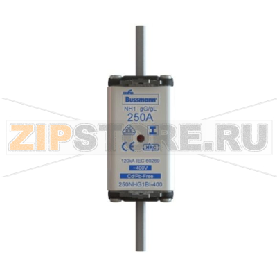 Предохранитель, 250 A, AC 400 В, 120 кА, NH1, gL/gG, IEC Eaton NH FUSE 250A 400V GG/GL SIZE 1 