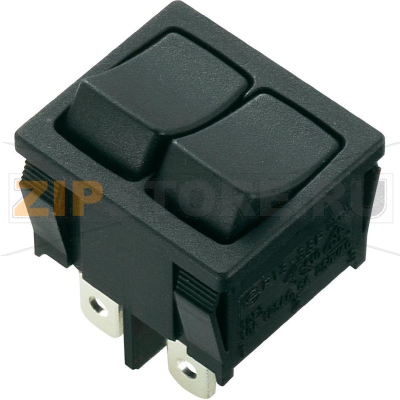 Переключатель клавишный 250 В/AC, 6 А, 2 x выкл/вкл, 1 шт SCI R13-33PAA-02 