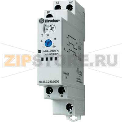 Реле времени, 0.1 с - 20 ч Finder 80.41.0.240.0000 