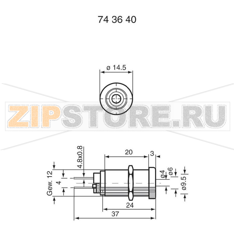 Розетка лабораторная, Ø контакта: 4 мм, черная, 1 шт Stäubli XEB-1R 