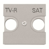 Накладка для TV-R-SAT розетки, двухмодульная, серебристая ABB 2CLA225010N1301
