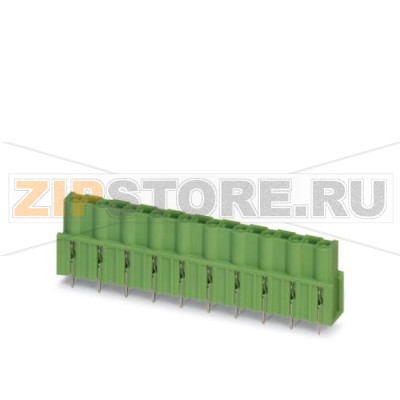 Ответная часть разъема Phoenix Contact GICV 2,5/ 6-G-7,62 Номинальный ток: 12 А, Расчетное напряжение (III/2): 630 В, Полюсов: 6, Размер шага: 7,62 мм, Цвет: зеленый, Поверхность контакта: олово, Монтаж: пайка.Минимальный заказ: 50 шт.Упаковка: 50 шт.