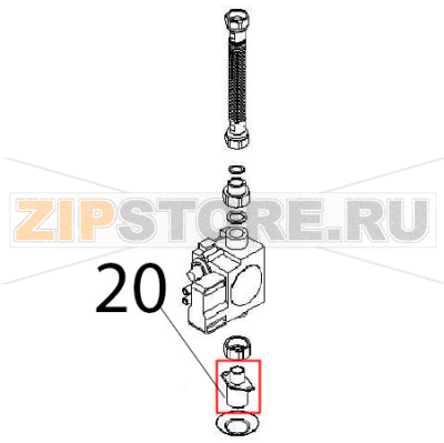 Intake union, gas R3/4 Angelo Po FC1011G Intake union, gas R3/4 Angelo Po FC1011GЗапчасть на деталировке под номером: 20