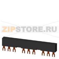 3-фазная шинка, модульное расстояние 55 mm, для 3 автоматических выключателей + аксессуары Siemens 3RV1915-2BB