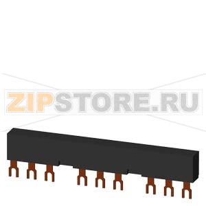 3-фазная шинка, модульное расстояние 55 mm, для 3 автоматических выключателей + аксессуары Siemens 3RV1915-2BB 