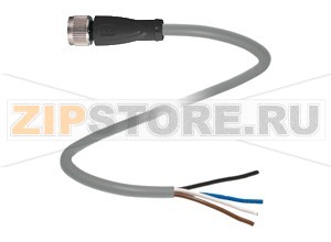 Кабель датчика-исполнительного устройства Female connector V1-G-15M-PUR Pepperl+Fuchs Описание оборудованияFemale cordset, M12, 4-pin, PUR cable
