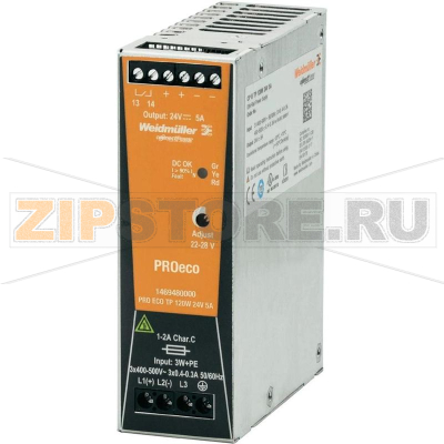 Блок питания на DIN-рейку 24 В, 5 А, 120 Вт Weidmüller PRO ECO 