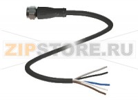 Кабель датчика-исполнительного устройства Female connector V15-GV4A-BK3M-PUR-U5/ABG-Y3054 Pepperl+Fuchs