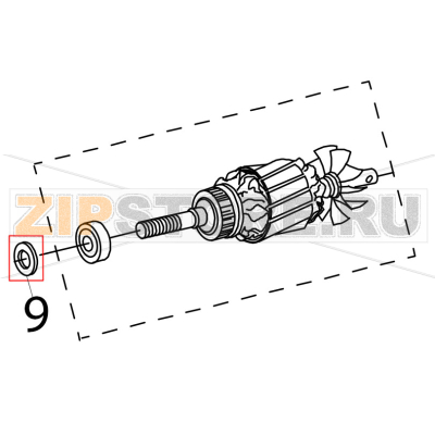 Washer ball bearing (front) KitchenAid 5K45SSEWH Washer ball bearing (front) KitchenAid 5K45SSEWHЗапчасть на деталировке под номером: 9