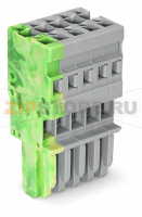 1-проводниковая розетка; 4 mm; 5-пол.; 4,00 mm; желто-зеленые,серые Wago 769-105/000-037
