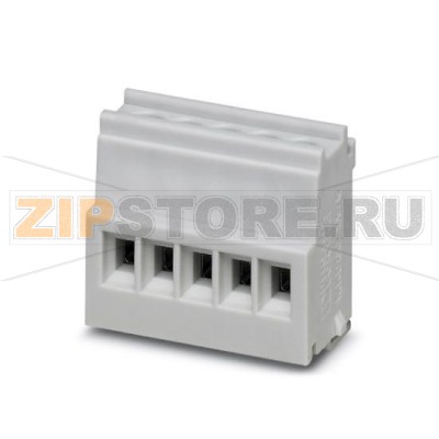 Клеммы для печатного монтажа Phoenix Contact MKDSO 1,5/ 5-L-3,5 KMGY Номинальный ток: 8 А, Номинальное напряжение: 160 В, Размер шага: 3,5 мм, Полюсов: 5, Тип подключения: Винтовые зажимы, Монтаж: пайка, Направление подключения, проводник / печатная плата: 0 °, Цвет: cветло-серый, Изделие с боковым расположением выводов.Минимальный заказ: 50 шт.Упаковка: 50 шт.