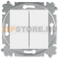 Переключатель двухклавишный, белый ABB 2CHH595245A6003
