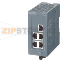 SCALANCE XB005G unmanaged Industrial Ethernet Switch for 10/100/1000 Mbit/s; for setting up small star and line topologies; LED diagnostics, IP20, 24 V DC power supply, with 5x 10/100/1000 Mbit/s RJ45 ports electrical; Manual available as a download Sieme