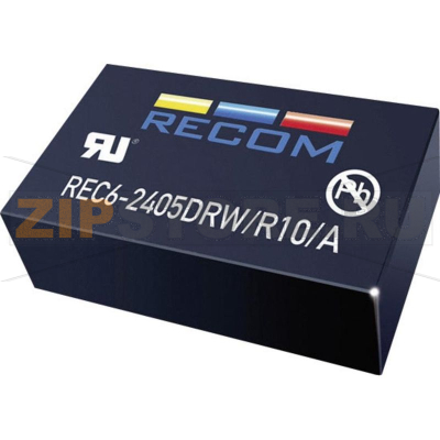 Преобразователь DC/DC, печатный монтаж, 5 В/DC, 1 A, 6 Вт Recom REC6-0505SRW/R10/A 