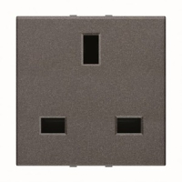 Розетка модульная GB стандарта с заземлением, 2P+E, 2M, 13 А, 230 В, антрацитовый ABB 2CLA223700N1801