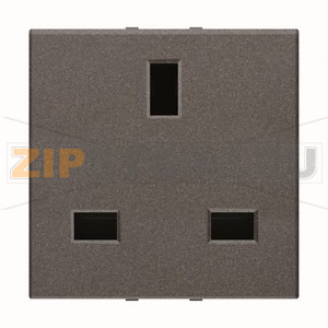 Розетка модульная GB стандарта с заземлением, 2P+E, 2M, 13 А, 230 В, антрацитовый ABB 2CLA223700N1801 