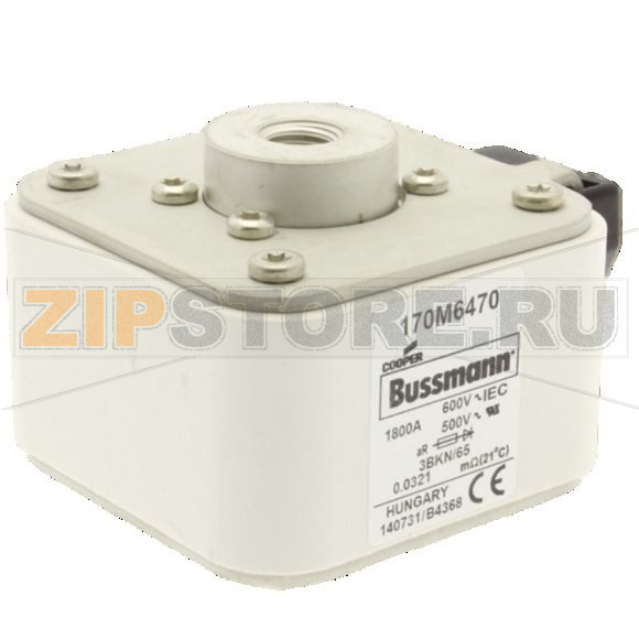 Предохранитель, 1800 A, AC 600 В, 200 кА, size 3, aR, IEC UL Eaton FUSE 1800A 600V 3BKN/65 AR UR 