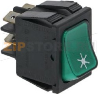 ЗЕЛЕНЫЙ ДВУХПОЛЮСНЫЙ ПЕРЕКЛЮЧАТЕЛЬ, 16А, 250В