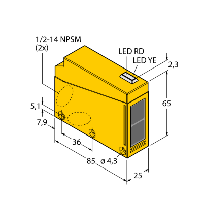 Датчик фотоэлектрический Turck Q85BB62DL-T9-B 